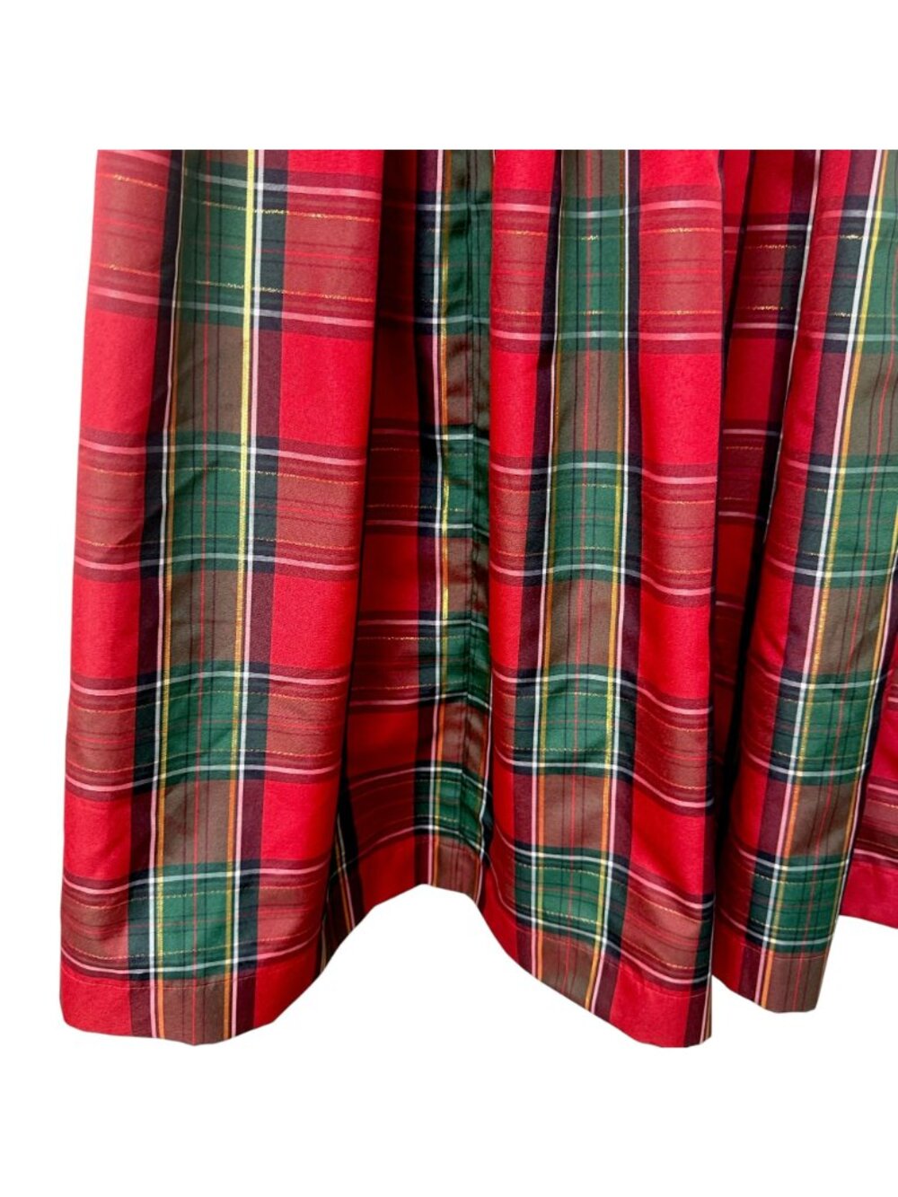 Talbots Holiday Maxi Skirt Size 10 Red Gold Plaid Preppy Christmas Full Maxi - Picture 4 of 12
